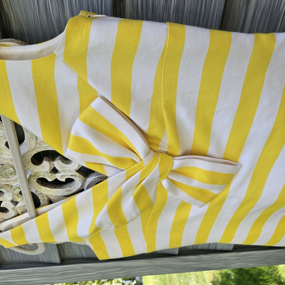 Kate Spade Yellow and White One Shoulder Sheath Dress